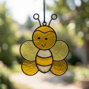 Bee Stained Glass Pattern Digital Template SVG PDF Suncatcher File Cricut