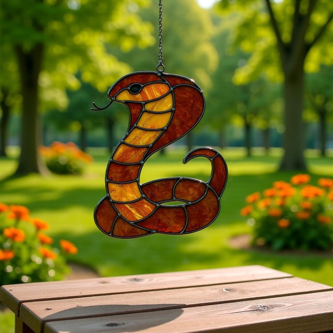 Cobra Stained Glass Pattern, Beginner Snake Template, PDF SVG PNG ...