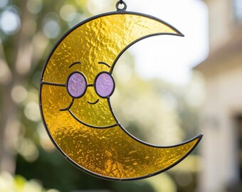 Diseño de vidriera lunar – Atrapasueños, descarga instantánea (PDF, SVG, PNG)