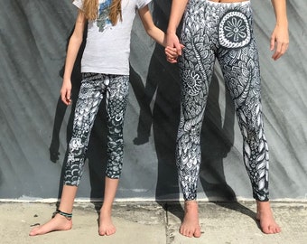 Girls Yoga Pants in "In the Dark" Design