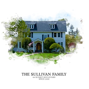 Watercolor Home Portrait from Photo, New Homeowner Gift, Custom Home Painting, First Home Gift, New House Gift, Realtor Gift, Closing Gift
