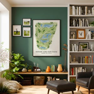 Framed Custom Golf Course Watercolor Map Print, Any Golf Course Physical Wall Art, Golfing Retirement Gift image 9