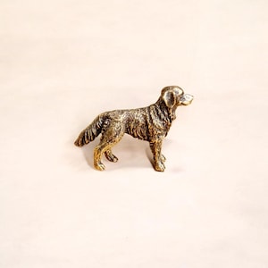 Golden Retriever Brass Figurine - Vintage Dog Statue - Solid Brass Retriever Sculpture - Collectible Retriever Decor - Gift for Dog Lovers