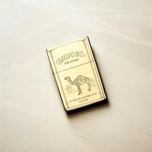 Vintage Brass Lighter - Engraved Marlboro Camel Windproof Lighter - Retro Petrol Zippo Style Kerosene Lighter - Refillable Smokers Gift