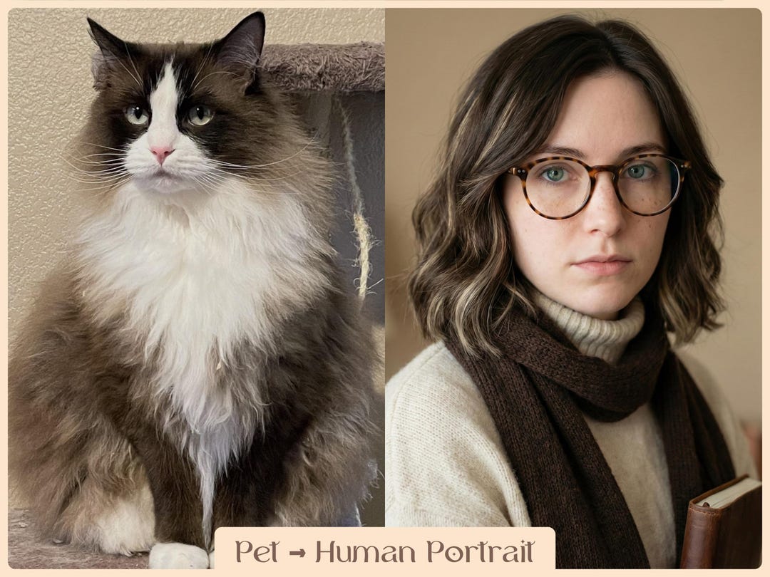 Turn Your Pet Into a Human Portrait Custom Pet as Human Artwork ...