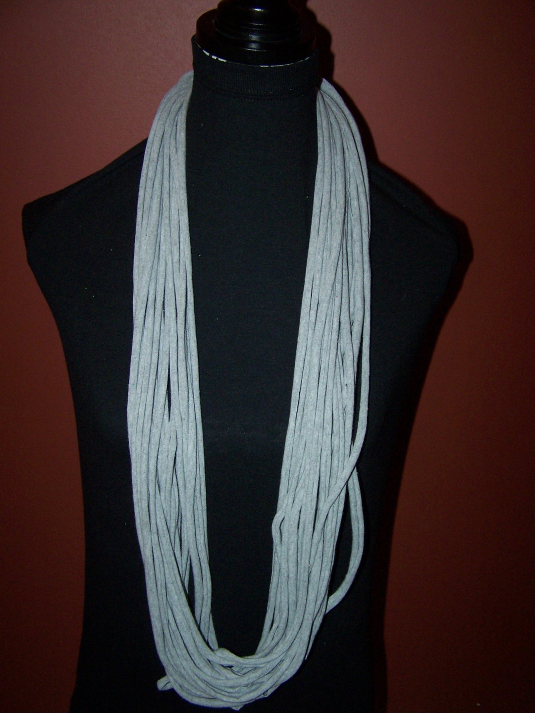 Upcycled Gray Dyed T-shirt Scarf - Etsy