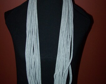 Upcycled Gray Dyed  T-Shirt Scarf