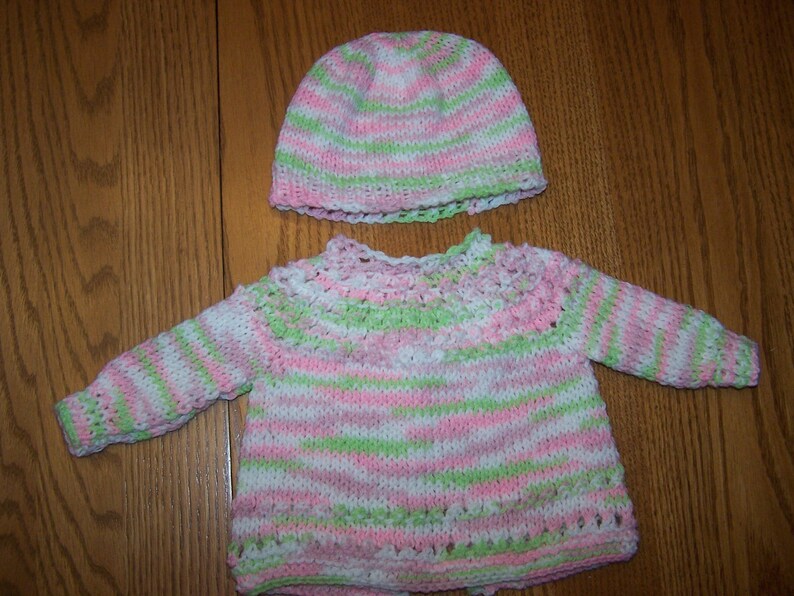 Pastel Newborn Sweater and Hat Set Etsy