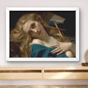 ユーグ・メルル - 洞窟のマグダラのマリア 1868年 美術館品質の ユーグ・メルル - 洞窟のマグダラのマリア 1868年 美術館品質の
