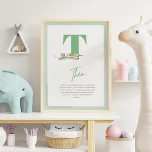 Theo Name Print, multiple colour options, nursery decor