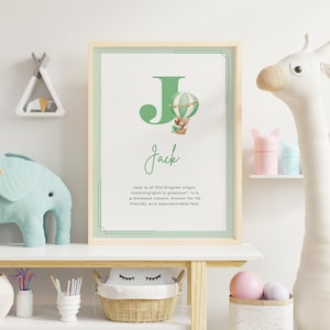 Impressão do nome Jack, várias opções de cores, decoração de berçário