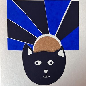 CARTOLINA DI GATTO Serigrafia in edizione limitata su carta disegnata e stampata da Julia Rahne