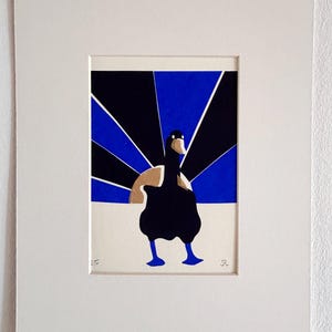 CARTE POSTALE GOOSE Sérigraphie en édition limitée, art en papier stylisé et imprimé par Julia Rahne