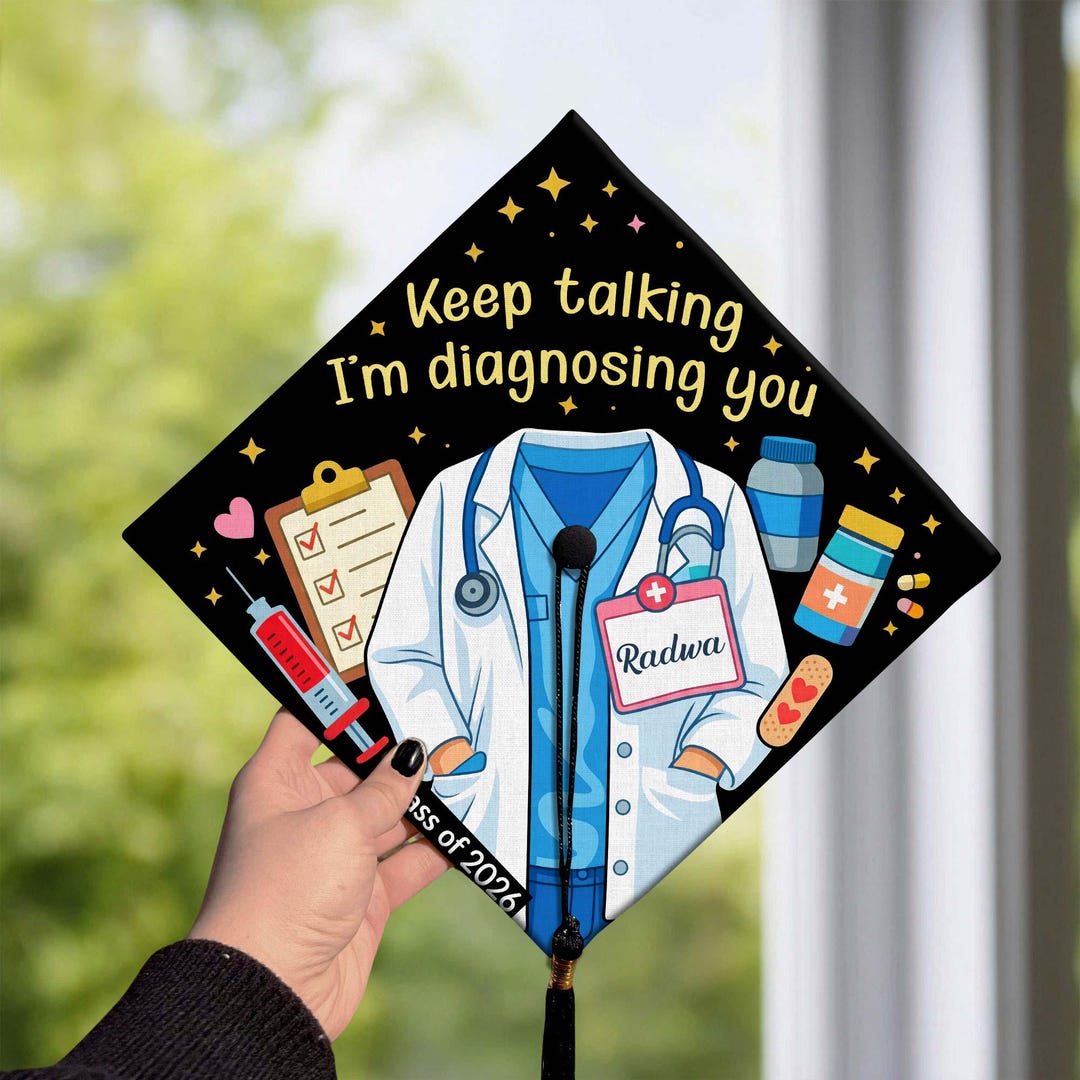 Medical Coding Cap Design Personalized Doctor Graduation Cap Topper, Funny Medical Grad Cap Decor ...