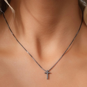 Stainless Steel Cross Pendant Necklace for Men Women