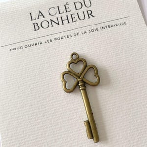 Carte "La Clé du Bonheur" – Message Positif & Inspirant – Cadeau Symbolique Anniversaire, Encouragement, Amitié