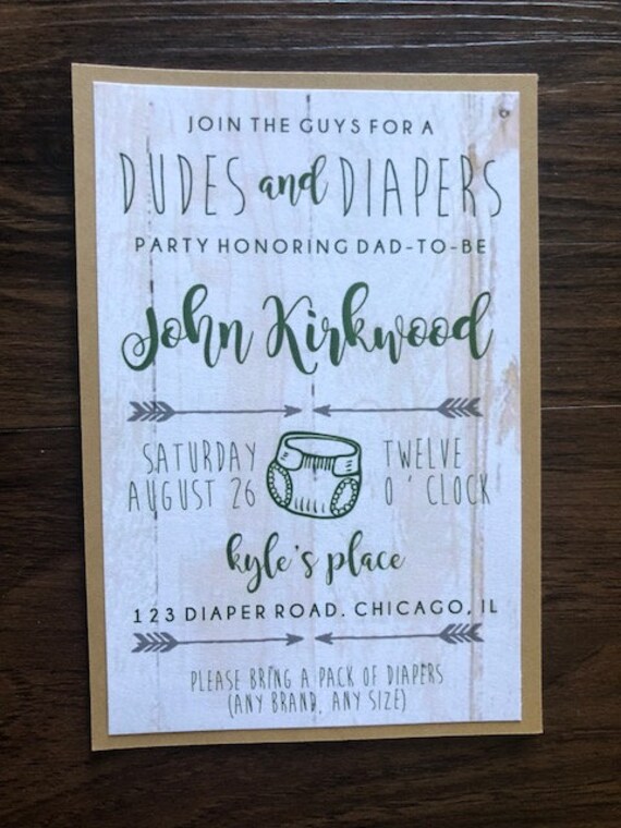 dudes and diapers invitations
