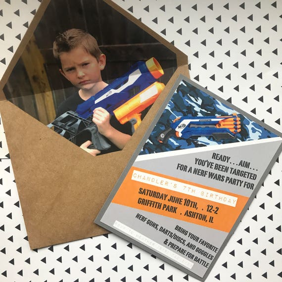 Custom NERF Invitation Il_570xn