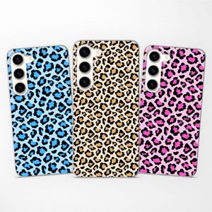 Leopard Print Aesthetic Phone Case Cover fits Samsung S25 S24 S23 S22 S21 fit Samsung A56 A55 A54 A53 A52s A36 A35 A16 A15