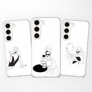 Girl Power Coffee Phone Case Aesthetic Cover fits Samsung S25 S24 S23 S22 S21 fit Samsung A56 A55 A54 A53 A52s A36 A35 A16 A15