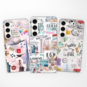 Funda para teléfono de viaje con diseño de tablero de estado de ánimo de la ciudad de Nueva York, compatible con Samsung S25, S24, S23, S22, S21, compatible con Samsung A56, A55, A54, A53, A52s, A36, A35, A16, A15