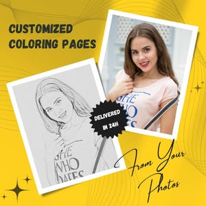 Customized Photo to Coloring Page, Gift Coloring Pages, Custom Coloring Book from Photos, Printable Coloring Page