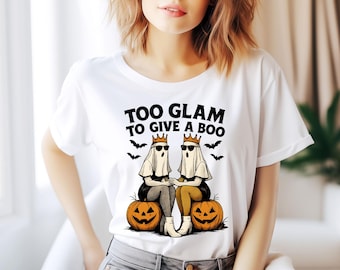 Glam Ghost Halloween Grafik: Gruselige Jahreszeit PNG, SVG, PDF (Digitaler Download)