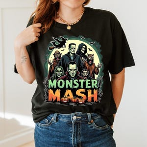 Monster Mash – Retro Halloween Sublimation Design | Spooky Vintage Horror PNG & PDF | Classic Monster Clipart for Shirts | Instant Download