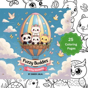 Fuzzy Buddies: Spring Moments - A Coloring Book Featuring | Cute and Fuzzy Coloring Book | Bold and Easy Coloring Pages