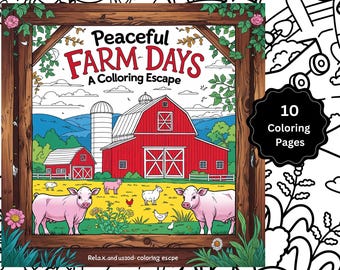 Libro da colorare sulla vita in fattoria: animali e scene di campagna (download in PDF)