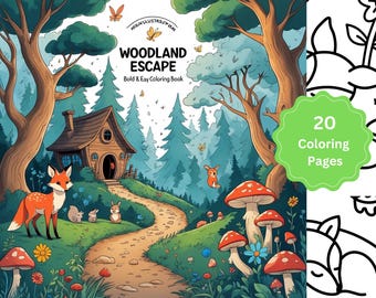 Libro da colorare con animali del bosco: disegni audaci e semplici (20 pagine)