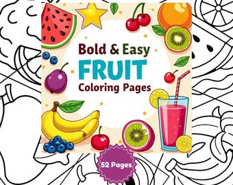 Fruits Coloring Book – 52 Easy Kawaii Designs (PDF)