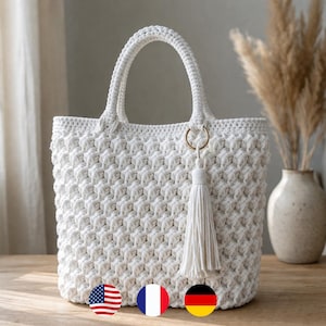 Crochet Textured Spike Stitch Tote Bag Pattern – Structured Crochet Handbag