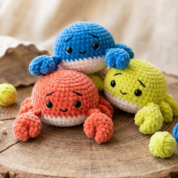 Crochet Pattern/No Sew Crochet Crab Pattern – Mini Crab Stuffed Animal