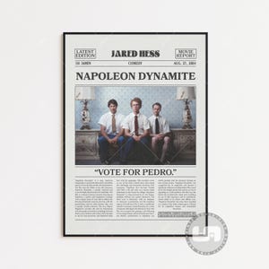 Napoleon Dynamite Poster, Jared Hess, Filmplakat, Retro Zeitung, Schwarz Weiß Wand Kunst, Vintage Retro Kunstdruck, Individuell angefertigtes Filmplakat