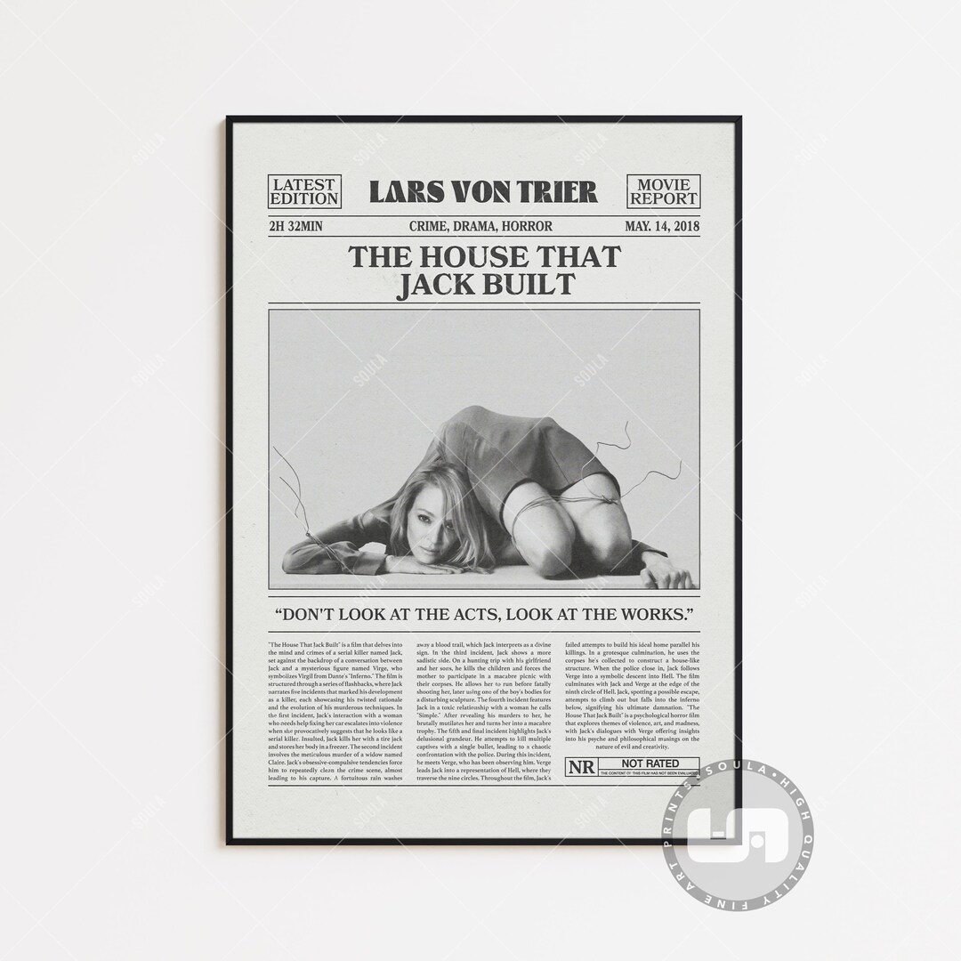 The House That Jack Built, Lars Von Trier, Retro Newspaper Movie Poster ...