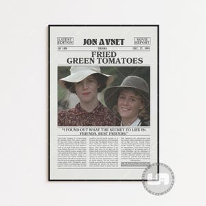 Poster di pomodori verdi fritti, Jon Avnet, poster di film retrò di giornale, arte murale in bianco e nero, stampa artistica retrò vintage