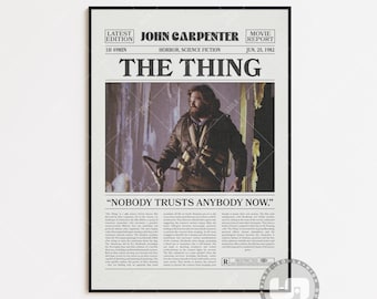 The Thing Movie Poster, John Carpenter Sci-Fi Horror Print for Man Cave