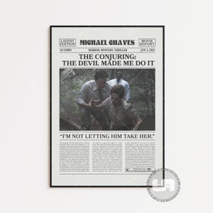 The Conjuring: The Devil Made Me Do It Poster, Michael Chaves, Poster del film, Giornale retrò, Arte murale in bianco e nero, Stampa artistica retrò vintage,