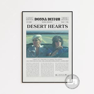 Desert Hearts Poster, Donna Deitch, Retro Zeitung Film Poster, Schwarz Weiß Wand Kunst, Vintage Retro Kunstdruck