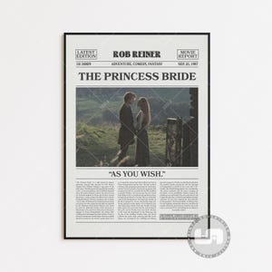 Poster de La storia fantastica, Rob Reiner, locandina del film, giornale retrò, stampa artistica da parete in bianco e nero, stampa artistica retrò vintage, poster del film personalizzato