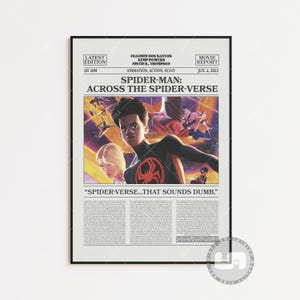 Spider-Man: Across the Spider-Verse Poster - Retro Newspaper Art Print