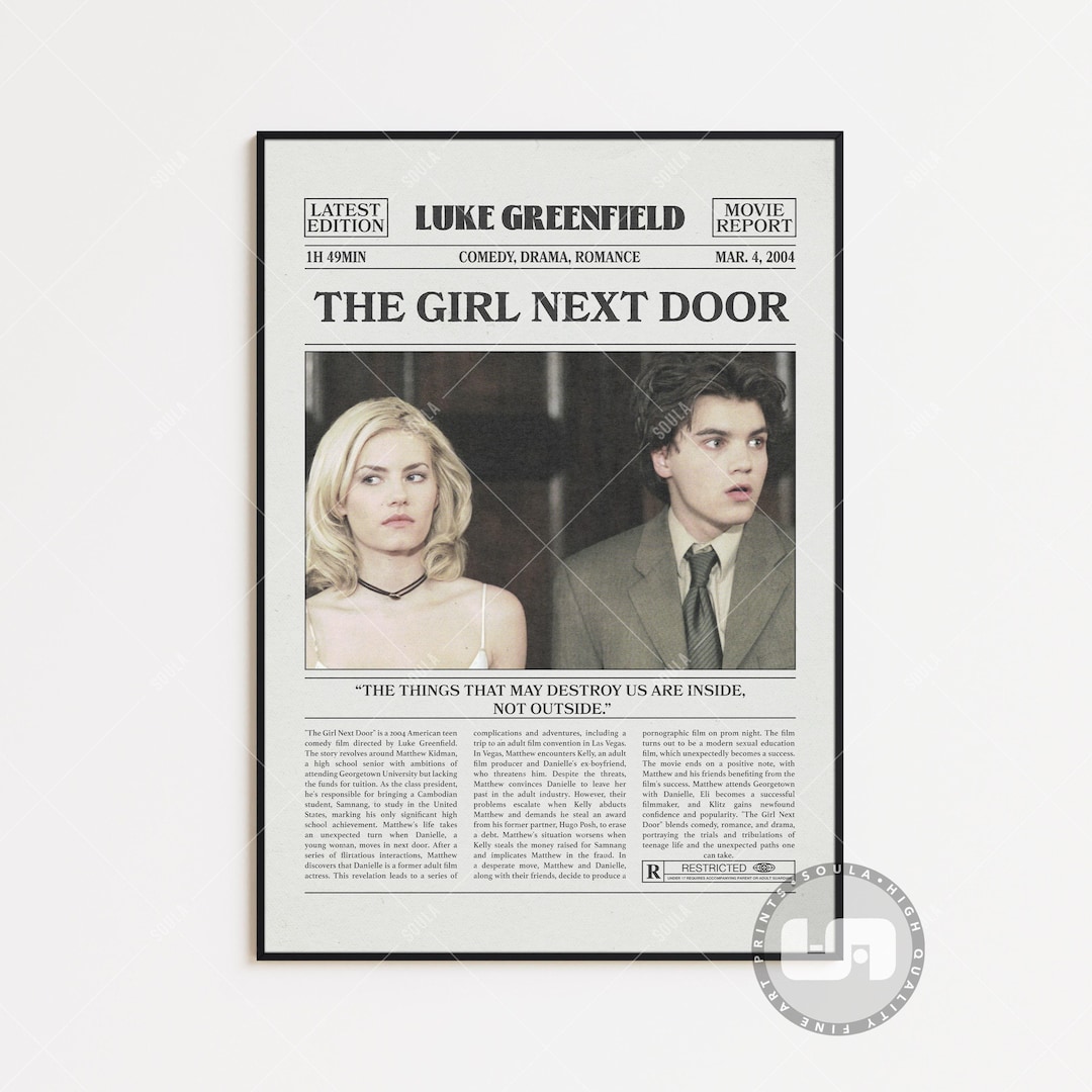 The Girl Next Door Poster, Luke Greenfield, Movie Poster, Retro