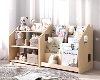 Montessori Shelf Set: Birch Toddler Book & Toy Storage