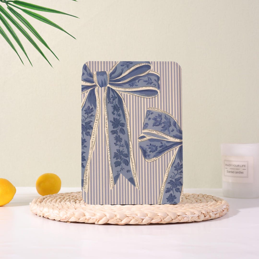 Blue Bow Stripe,kindle/kobo Case With Strap for Kindle 12th,paperwhite ...