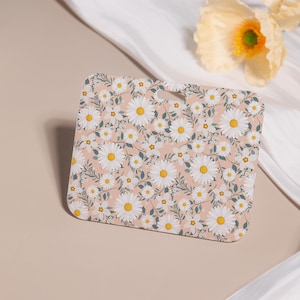 Crachá de identificação com suporte de flor, lindo porta-identidade, plástico rígido, acessório para cordão, presente para professor, porta-carteira de estudante, durável e estiloso