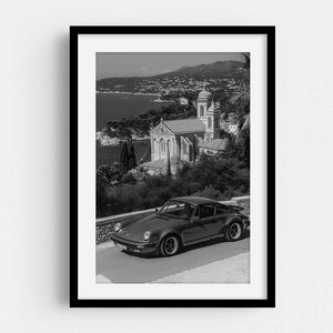 Porsche Digital Art Print, Vintage Car Poster, Hypebeast Wall Decor, Automotive Wall Art, Porsche 911 Poster, Black and White Car Print
