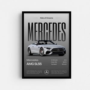 Mercedes-Benz Car Art Print - Perfect Automotive Gift, Birthday Gift for Him, Gift Ideas for Men, Office Decor, Home Decor, Mercedes Poster