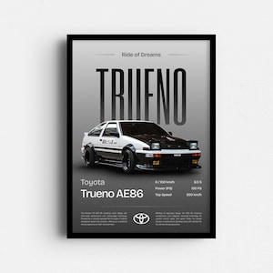 Toyota AE86 Trueno Poster: JDM Car Art, Racing Decor (Digital Download)