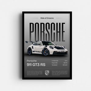 Porsche 911 mattschwarze Optik Poster, Sportwagen Wandkunst, Digital Download Rennwagen Poster, Geschenk für Ihn, modernes Porsche Kunstwerk